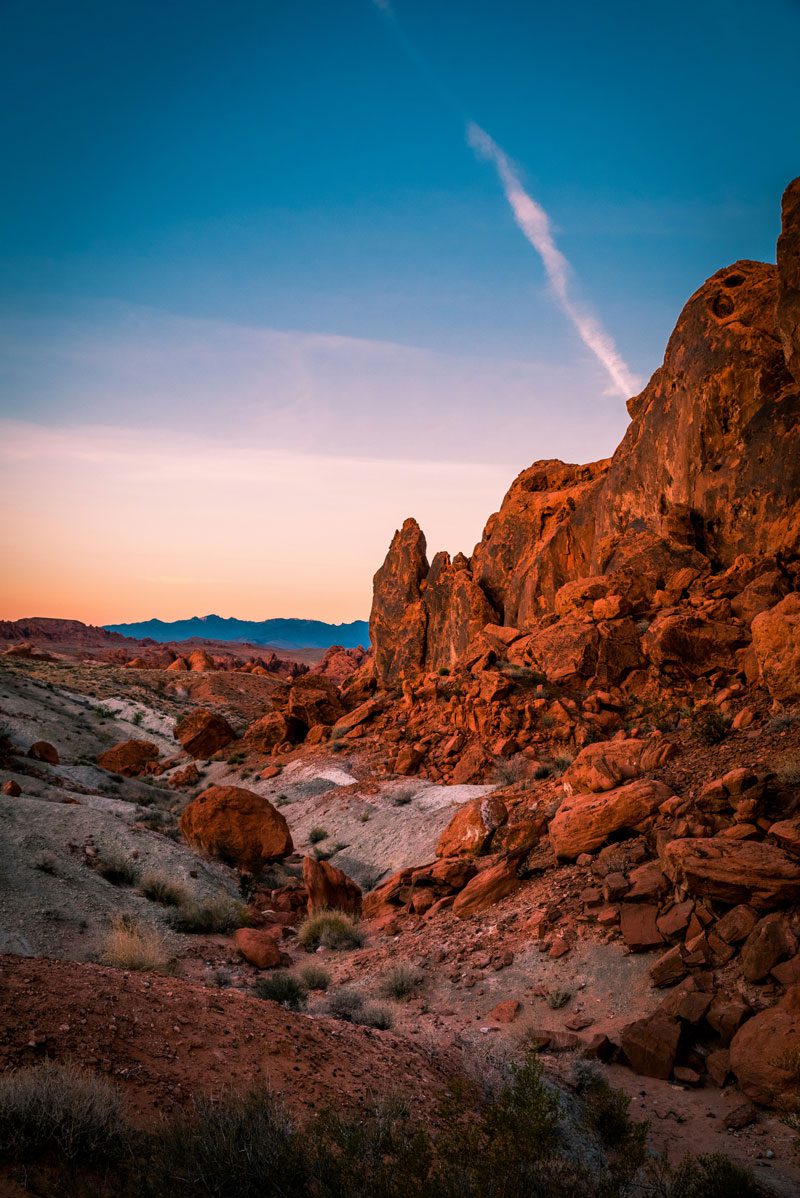 Desert Rock Formation with Blue Sky